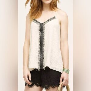 Akemi + Kin by Anthropologie Black and Cream Tank Blouse - Size M